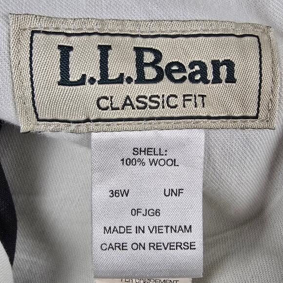 L.L. Bean Pants Mens Size 36x30 Gray Pleated Dress Pants 100% Wool - Picture 4 of 11